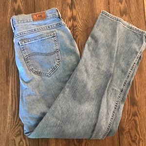 Lee denim mom blue jeans boot cut. Size 7